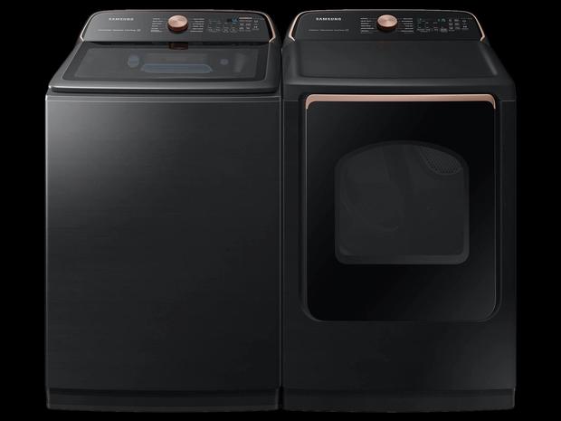 Samsung Smart Top Load Smart Steam Sanitize+ Washer and Steam Sanitize+ Electric Dryer 