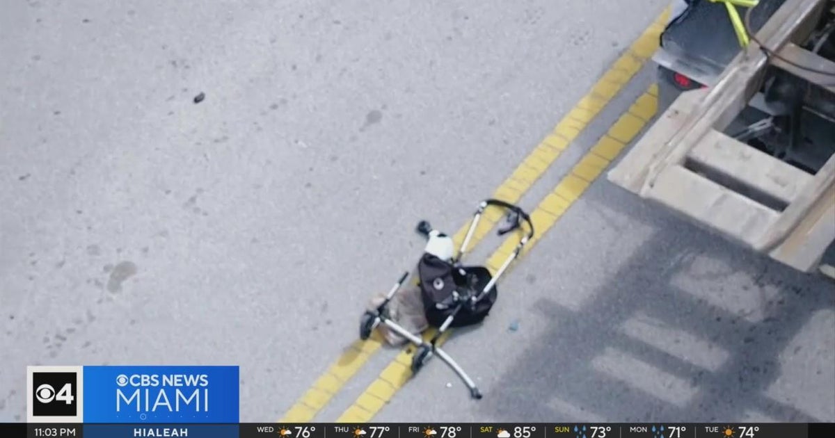 Mom pushing baby in stroller struck, killed by truck CBS Miami