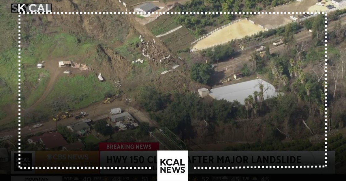 Mudslide closes Hwy 150 in Santa Paula - CBS Los Angeles