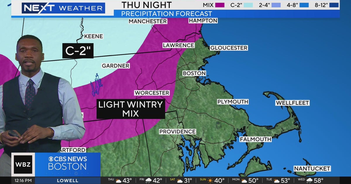 Next Weather: WBZ midday forecast for February 22 - CBS Boston