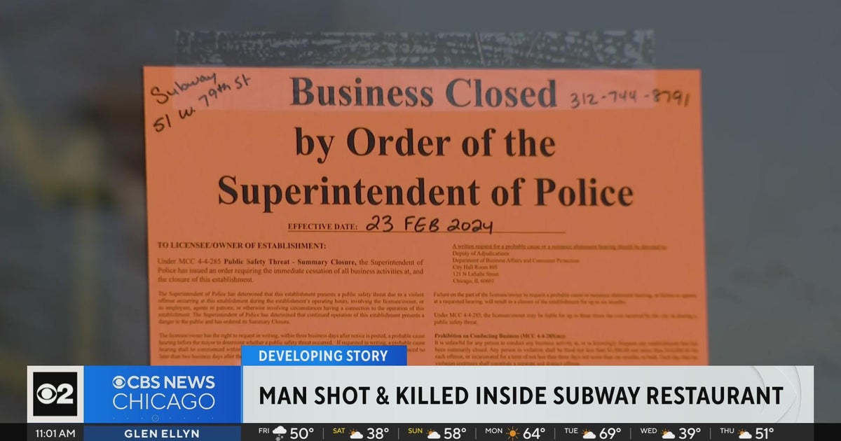 Man shot, killed inside Subway restaurant in Chatham - CBS Chicago