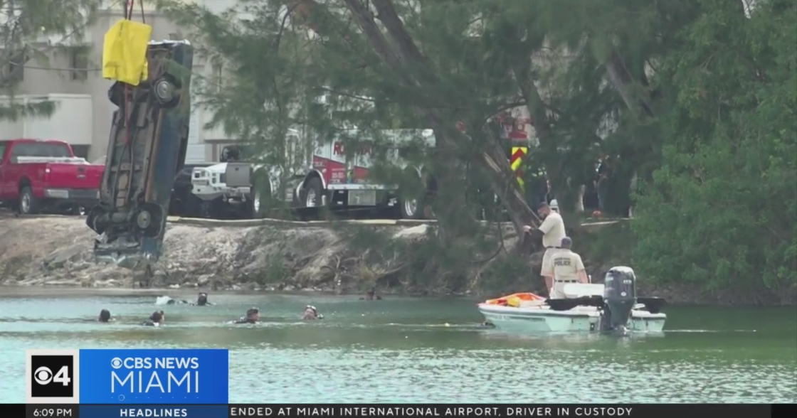 Miami-Dade Law enforcement fishes for stolen cars submerged in lake driving CBS Miami’s station Miami-Dade Law enforcement fishes for stolen cars submerged in lake driving CBS Miami’s station