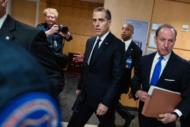 Hunter Biden arrives for a deposition related to the impeachment inquiry of his father, President Biden, conducted by the House Oversight and Accountability Committee and the House Judiciary Committee on Feb. 28, 2024. 