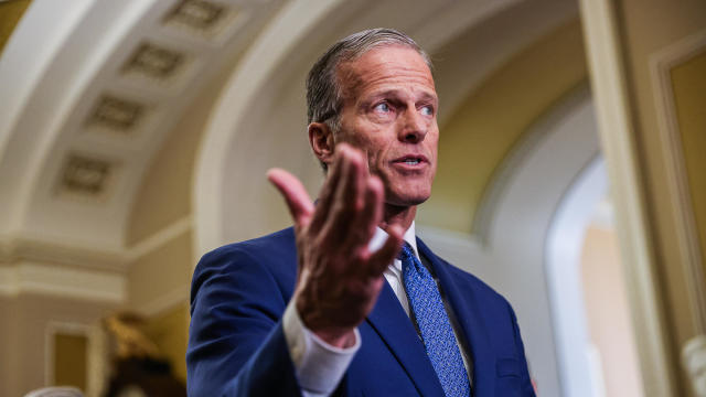 Senator John Thune, a Republican from South Dakota, speaks during a news conference following the weekly Republican caucus luncheon at the US Capitol in Washington, DC, US, on Tuesday, Feb. 6, 2024. 