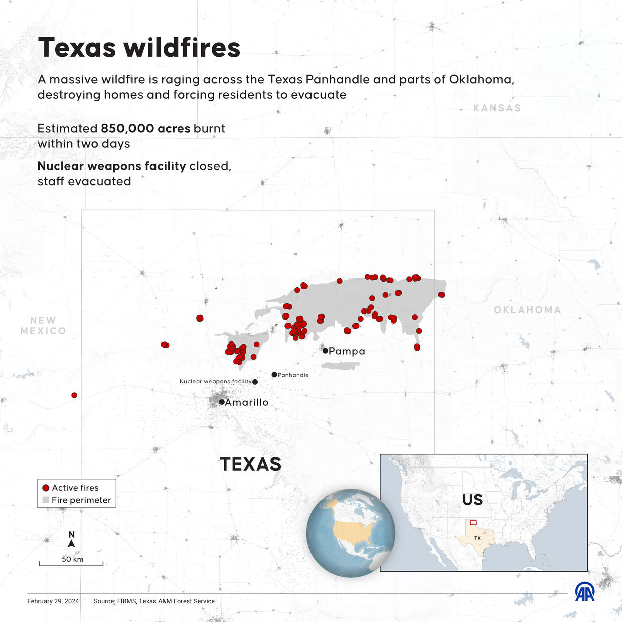 Texas fires map and satellite images show where wildfires are burning