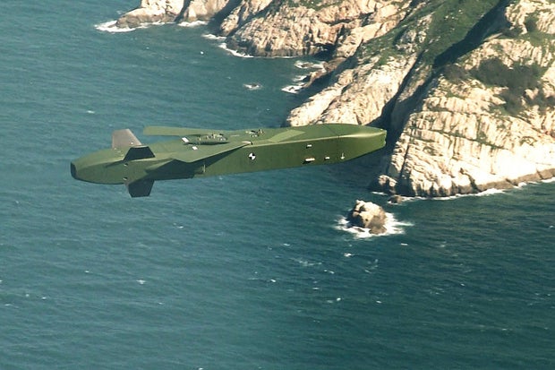 A handout image provided by the South Korean Defense Ministry shows a Taurus long-range air-to-surface missile fired from a South Korean Air Force F-15K fighter jet during an exercise on Sept. 12, 2017 in Taean-gun, South Korea