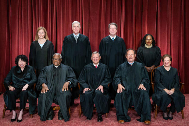 Supreme Court justices pose for an official portrait on Friday, Oct 7, 2022, in Washington, D.C. 