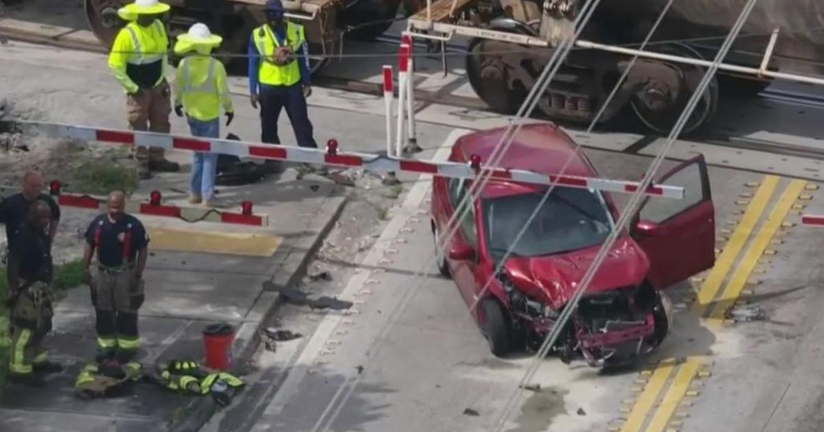 Train collides with vehicle in Pompano Seaside