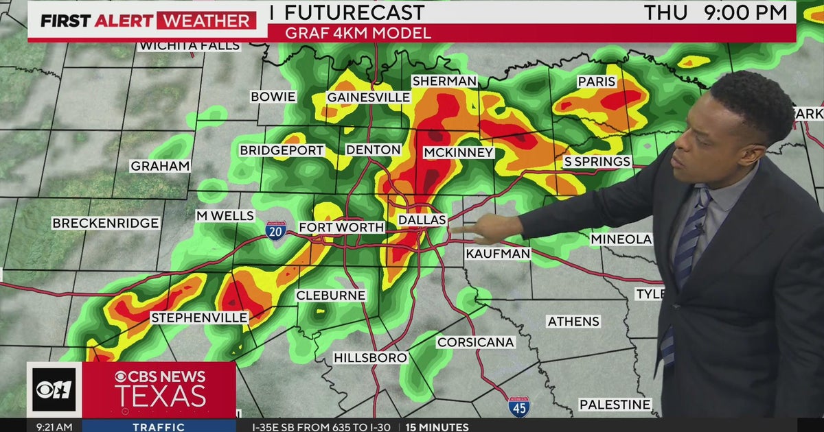 Rain, storms moving across North Texas Thursday morning - CBS Texas