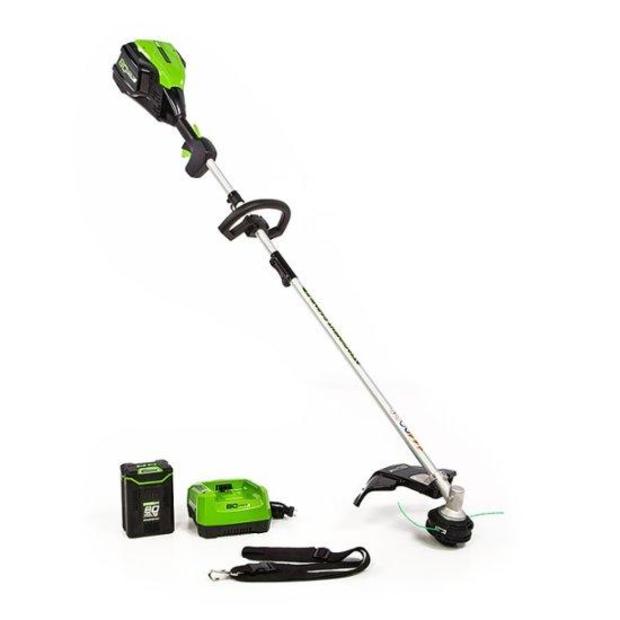 Greenworks 80V 16" Brushless Attachment Capable String Trimmer with 2.0 Ah Battery and Rapid Charger 