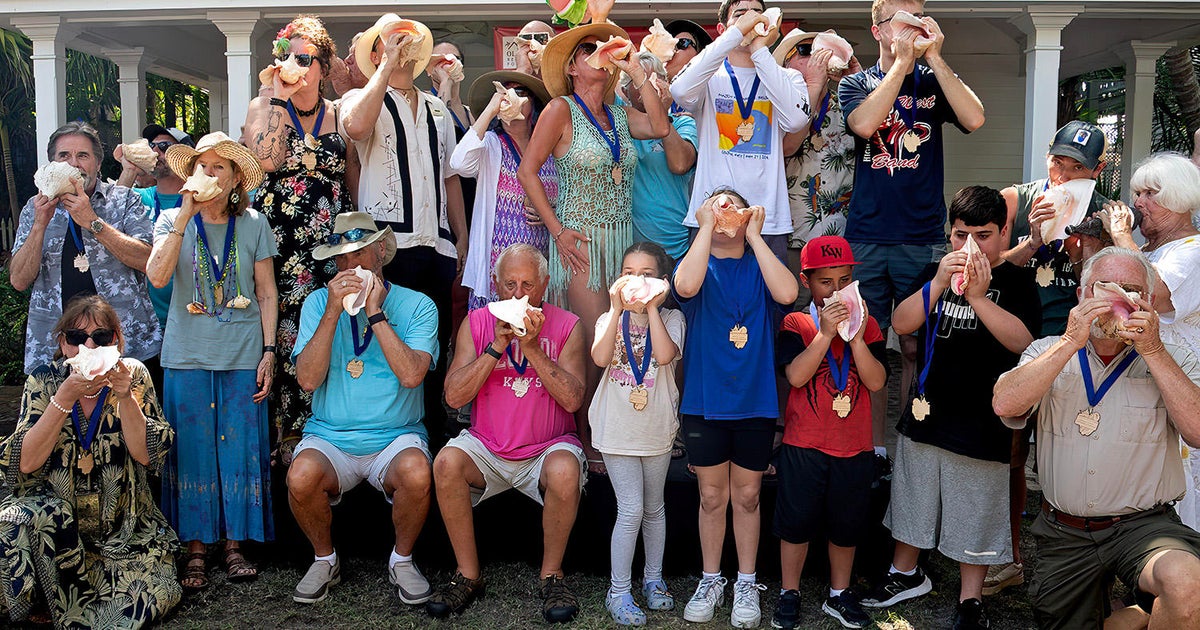 Conch shell blowing contest checks Conch shell blowing contest checks