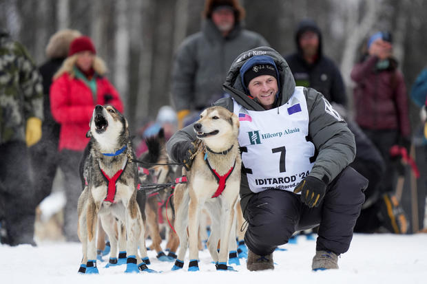 Official restart of the 52nd Iditarod Trail Sled Dog Race in Willow 