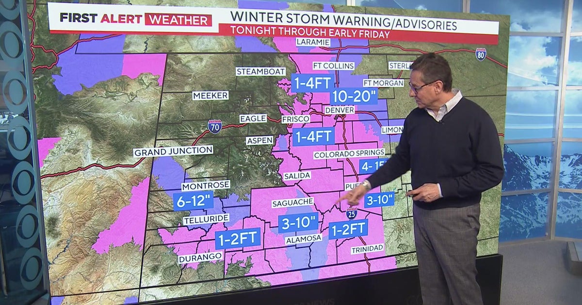 Snow continues to fall into the night in Denver area, - CBS Colorado