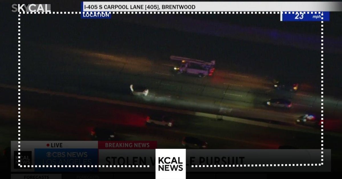 Stolen vehicle pursuit ends in crash - CBS Los Angeles