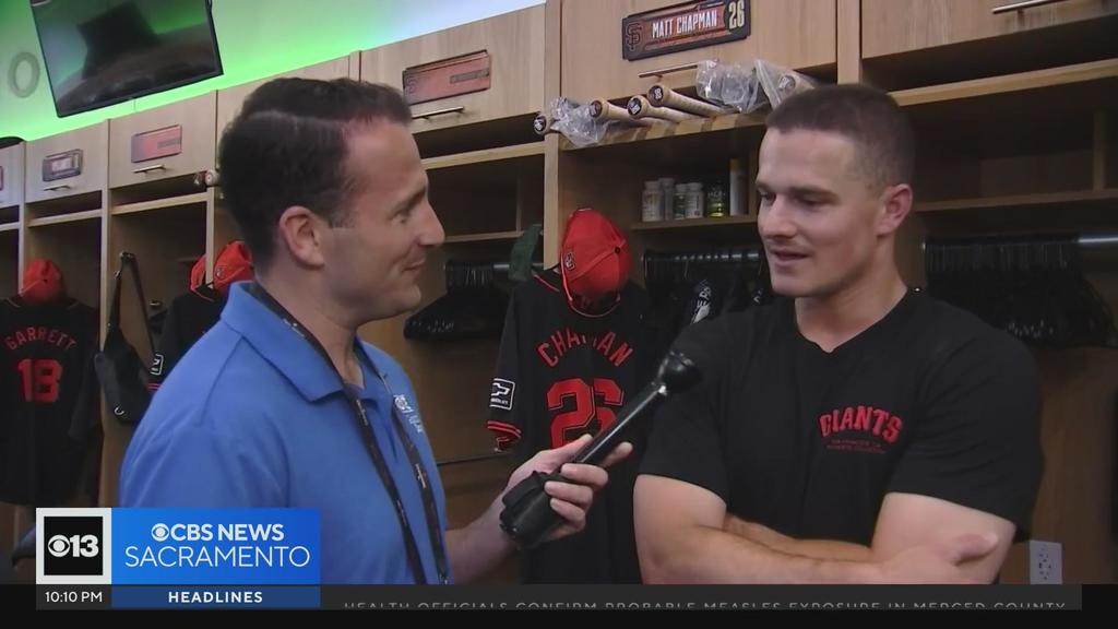 Catching up with newest San Francisco Giant Matt Chapman at spring
training