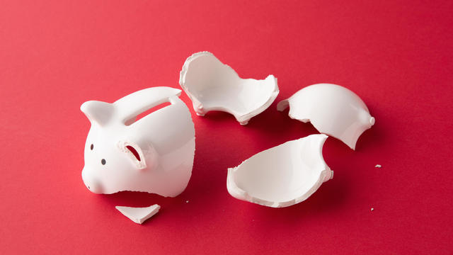 Piggy bank in pieces 