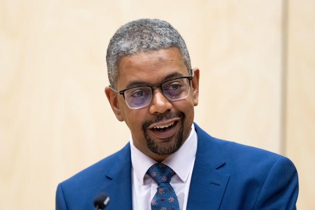 Vaughan Gething is announced as the new first minister of Wales at the Cardiff University Spark building, March 16, 2024, in Cardiff, Wales.