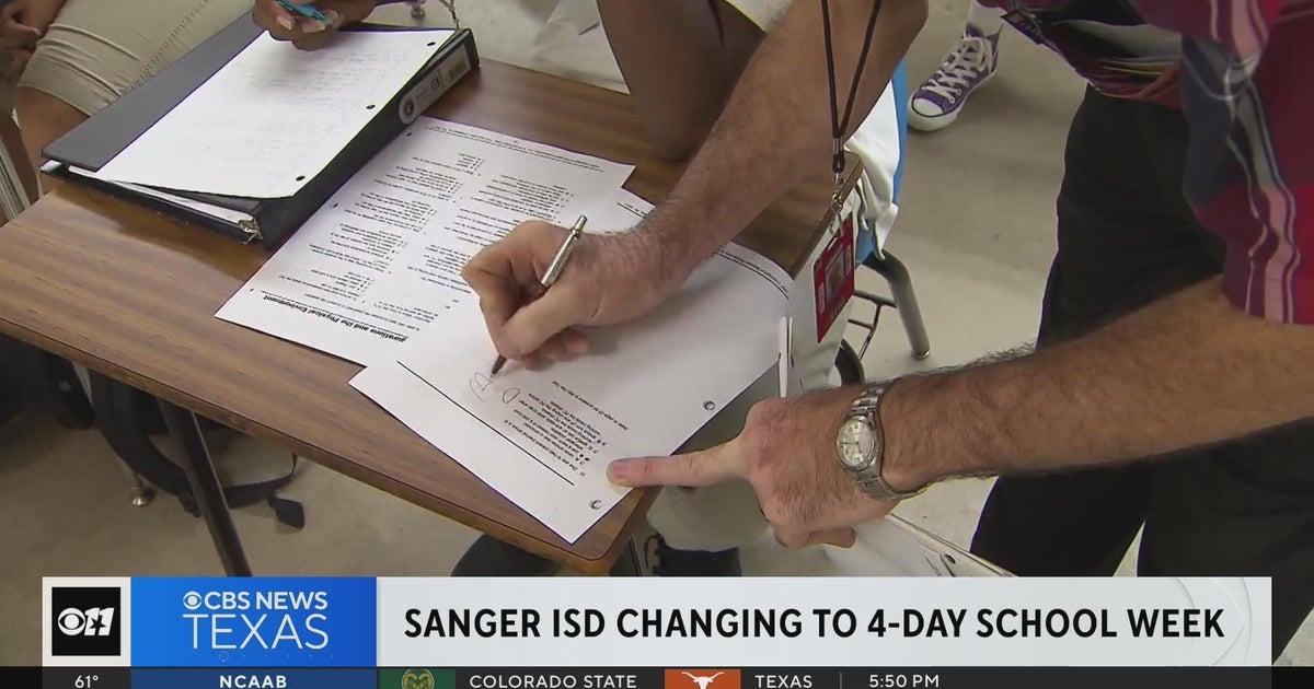 Sanger ISD changing to 4-day school week - CBS Texas