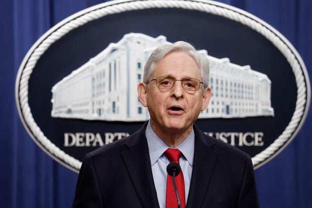 Attorney General Merrick Garland speaks during a news conference at the Department of Justice on March 21, 2024.