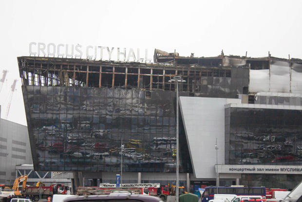 The Crocus city hall building was destroyed by fire in the 
