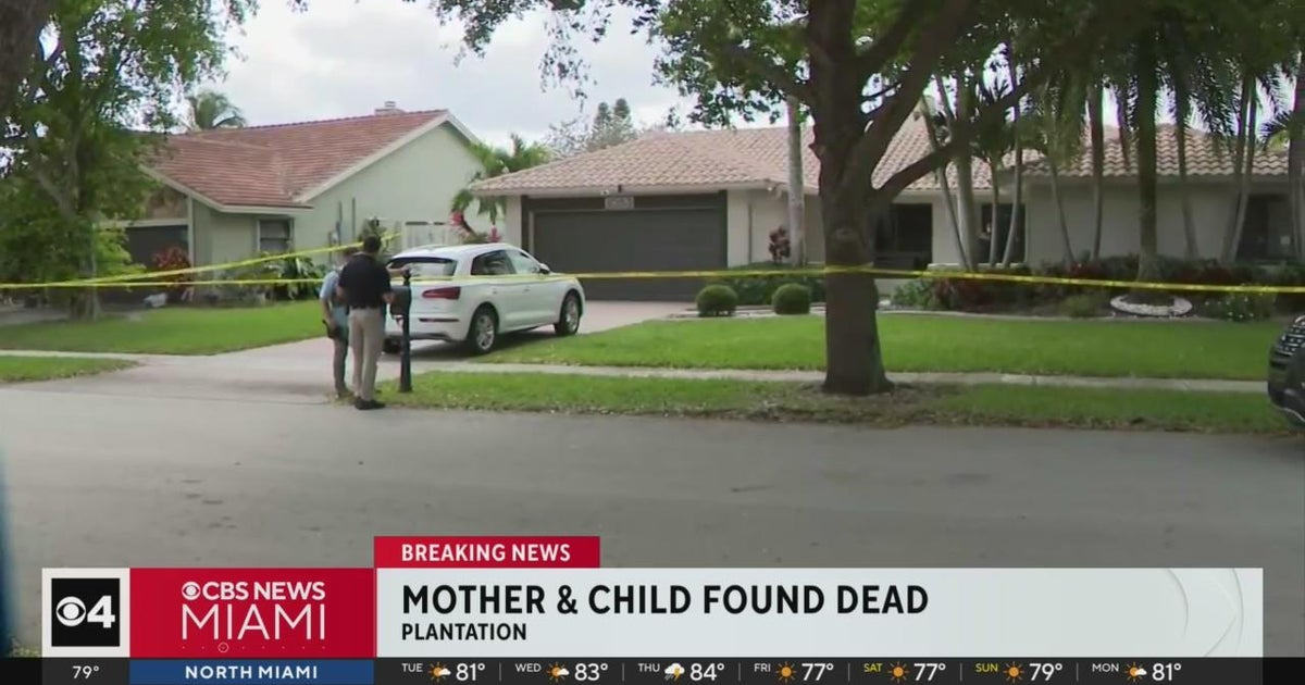 Mother, child found dead inside Plantation home - CBS Miami