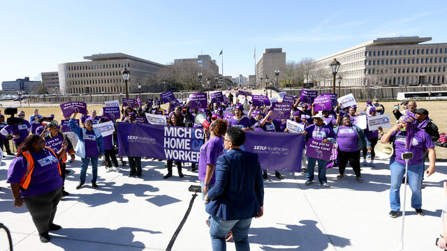 Michigan Home Care Workers Rally For Union Rights And Access To Care Services 