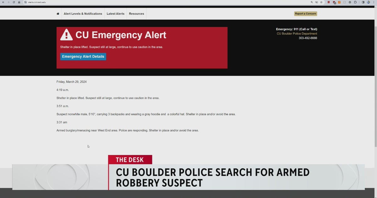 Police Searching for Armed Robbery Suspect - CBS Colorado