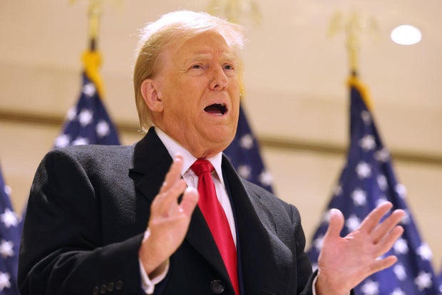 Former President Donald Trump speaks during a press conference on March 25, 2024, in New York City.