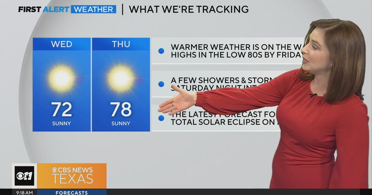 Warm Wednesday ahead in North Texas - CBS Texas