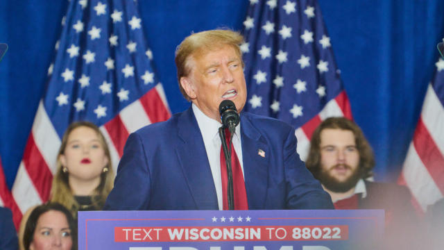 Former President Donald Trump speaks during a campaign event in Green Bay, Wisconsin, on Tuesday, April 2, 2024. 