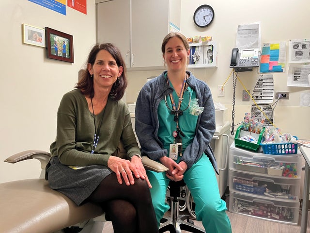 Pediatrician Patricia Braun (left) and registered dental hygienist Valerie Cuzella