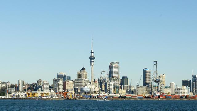 A View from the Auckland Harbour looking back onto 