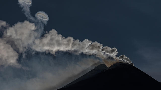 Mount Etna Emits Smoke 