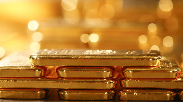 Gold Bullion Bars Stacked In A Secure Vault 