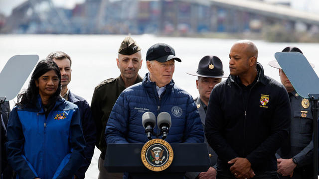 President Biden Visits The Wreckage Of The Francis Scott Key Bridge Collapse In Baltimore 
