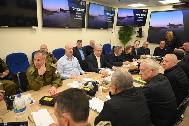 Israeli war cabinet meeting in Tel Aviv