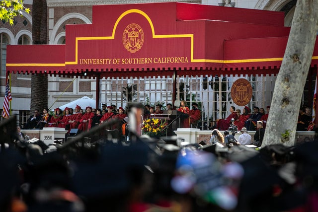 2022 graduates attend The University of Southern Californias commencement ceremony