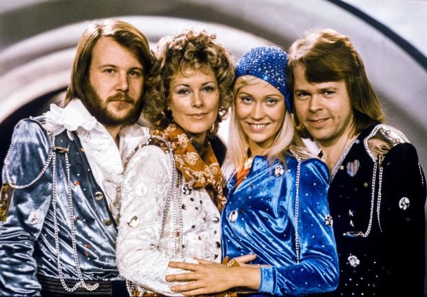 From left, Abba members Benny Andersson, Anni-Frid Lyngstad, Agnetha Faltskog and Bjorn Ulvaeus pose for a picture in 1974 in Stockholm after winning the Swedish branch of the Eurovision Song Contest with their song "Waterloo." 
