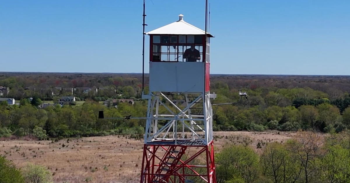 Tour New Jersey's Blue Anchor Fire Tower in Camden County: "Wildfires here are a huge threat"