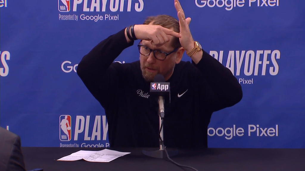 Nick Nurse rips officiating after Philadelphia 76ers' Game 2 loss to
New York Knicks