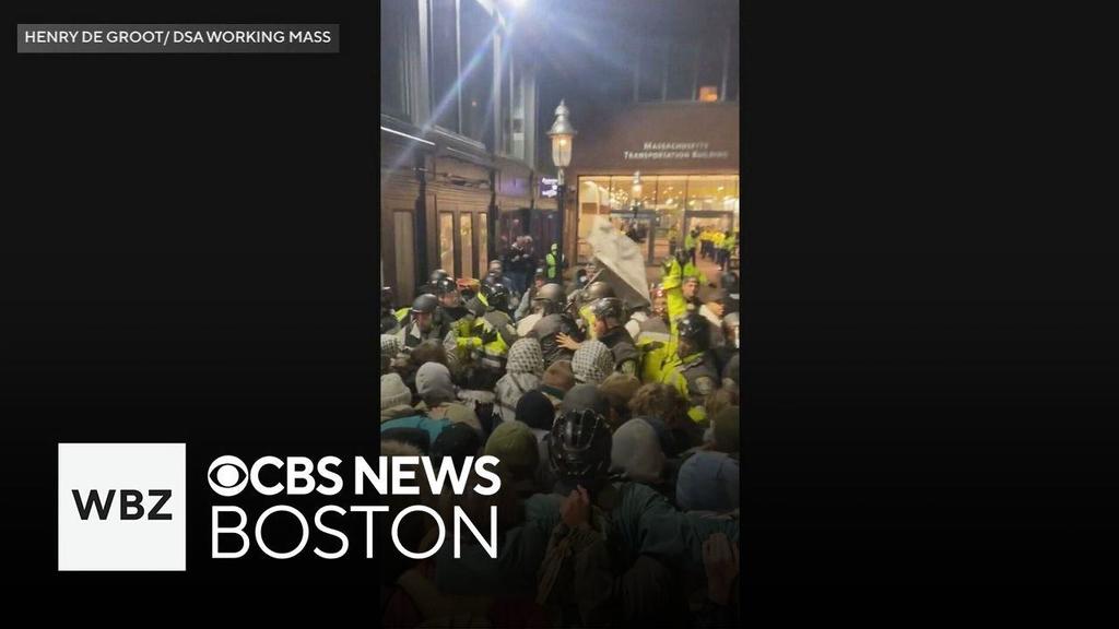 Arrests reported as Boston Police clash with Emerson College
pro-Palestinian protesters