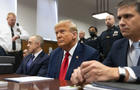 Former President Donald Trump attends his trial at Manhattan Criminal Court in New York City on April 25, 2024. 