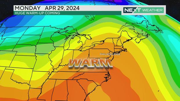 Warmup coming for Monday, April 29, 2024 