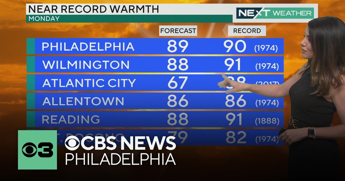 Chasing 90 with near-record warmth in Philadelphia | NEXT Weather - CBS ...