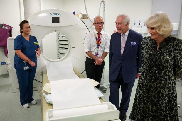 King Charles III and Queen Camilla visit University College Hospital Macmillan Cancer Center