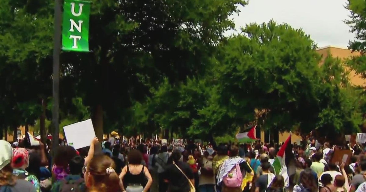 University of North Texas students hold walkout over war in Gaza - CBS ...