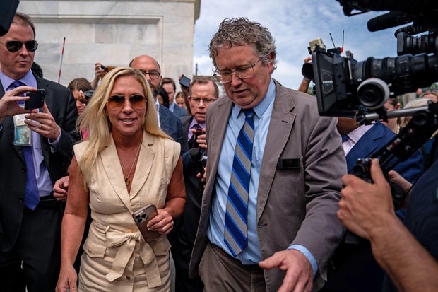 Reps. Greene And Massie Reportedly Consider Push To Vacate Speaker Johnson