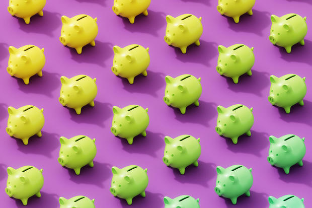 3D abstract background of piggy bank 