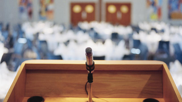 Microphone on podium 