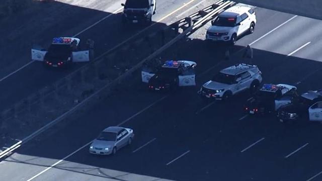 Police pursuit comes to a stop on I-80 in Fairfield 